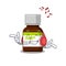 Antibiotic bottle Cartoon design concept listening music on headphone