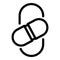 Antibiotic capsule icon, outline style