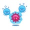 Antibody medicine drug vaccine fight against corona virus bacteria cartoon cute funny style