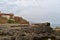 Antic pheonician wall carved in the rock in Batroun sea side, Lebanon