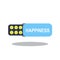 Antidepressant pills icon. Happiness tablets, medicine symbol