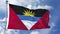 Antigua and Barbuda Flag in a Blue Sky