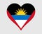 Antigua and Barbuda Heart Flag. Antiguan and Barbudan Love Shape Country Nation National Flag. Antigua and Barbuda Banner Icon Sig