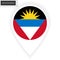 Antigua and Barbuda marker icon with white border