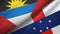 Antigua and Barbuda and Netherlands Antilles two flags textile cloth