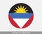 Antigua and Barbuda Round Circle Flag. Antiguan and Barbudan Circular Button Banner Icon. EPS Vector