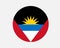 Antigua and Barbuda Round Country Flag. Circular Antiguan and Barbudan National Flag