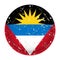 Antigua and Barbuda - round metal scratched flag