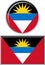 Antigua and Barbuda round, square icon flag