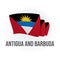 Antigua and Barbuda vector flag. Bended flag of Antigua and Barbuda, realistic vector illustration