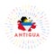 Antigua sunburst badge.