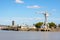 The Antilles wharf and the gray Titan crane on the island of Nantes, France