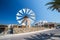 ANTIMACHIACHIA, KOS, GREECE, AUGUST 2018 - The old wind mill in Antimachia village Kos island Greece