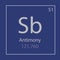 Antimony Sb chemical element icon