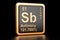 Antimony Sb stibium chemical element. 3D rendering