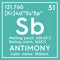 Antimony. Stibium. Metalloids. Chemical Element of Mendeleev\\\'s Periodic Table.. 3D illustration