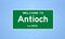 Antioch, Illinois city limit sign. Town sign from the USA.