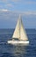 Antipaxos coast a yacht sailing in the Ionian sea