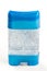 Antiperspirant deodorant gel for armpit in plastic blue bottle