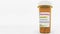 Antipsychotic pills in a prescription bottle. Conceptual 3D rendering