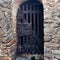 Antique aged textured wooden door,  in the ancient city Villefranche-de-Conflent. Historically  town in the Conflent a commune in