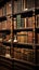 Antique allure Aged law books fill vintage bookshelves in the library