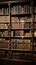 Antique allure Aged law books fill vintage bookshelves in the library