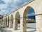 Antique aqueduc in italian town Sulmona