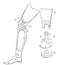 Antique artificial leg design drawing