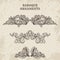 Antique and baroque cartouche ornaments vector set. Vintage architectural details design elements