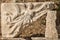 Antique bas-relief of the goddess of victory Nika in the ancient city of Ephesus, Turkey.