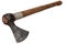 Antique battle axe with wooden handle