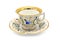 Antique biedermeier time coffee cup on white isolated background