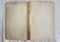 Antique book cover, open, top view