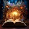 Antique book transformed into vibrant, fantasy world