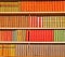 Antique books arranged bij color