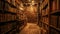 An antique bookstore interior, shelves filled with old books. Resplendent.