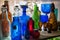 Antique bottles on a shelf, antique store