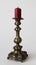 Antique brass cast candlestick, candle holder