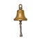 Antique brass, copper ship bell with rope