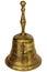 Antique brass hand bell isolated on white