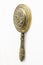 Antique brass hand-mirror