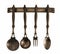 Antique brass kitchen utensils