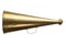 Antique brass megaphone isolated with clipping path