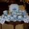 Antique British blue porcelain tea set.