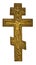 Antique bronze cross with crucified Christ