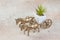 Antique bronze horses and cart sculpture