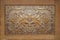 Antique brown abstract floral pattern ornamental wooden door panel