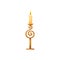 Antique candlestick with bright burning candle