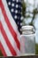 Antique canning jar with the American flag